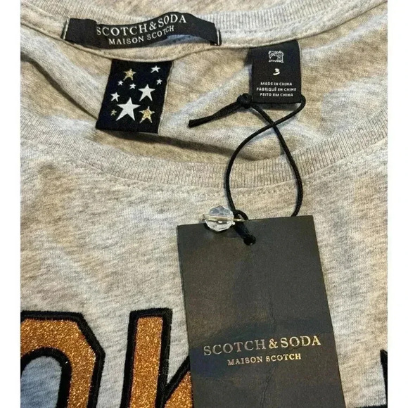 NEW Scotch & Soda Size 3 (Large) Gray Ok Go Star Tee NWT - Picture 4 of 7